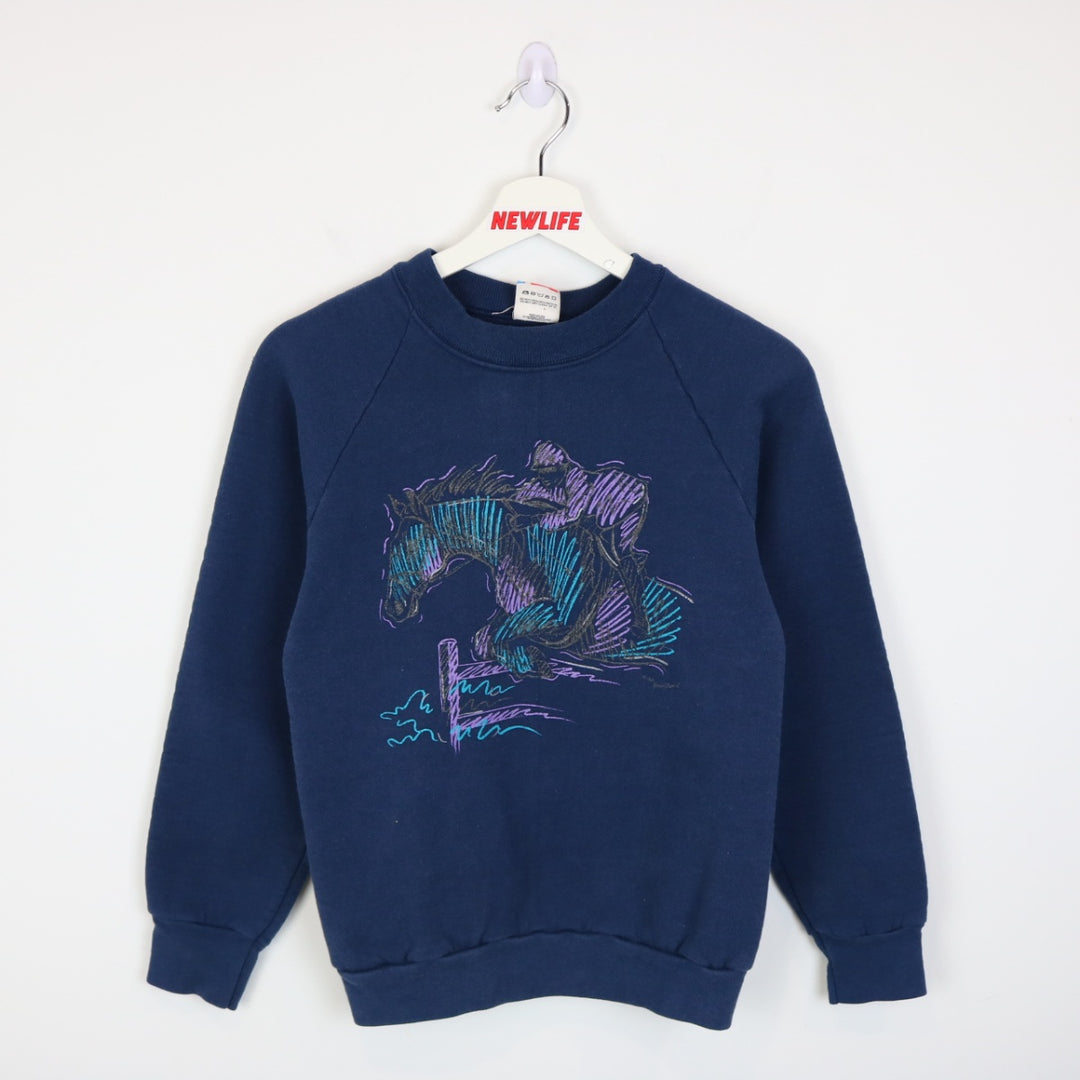 Vintage 90's Show Jumping Horse Crewneck - XXS-NEWLIFE Clothing