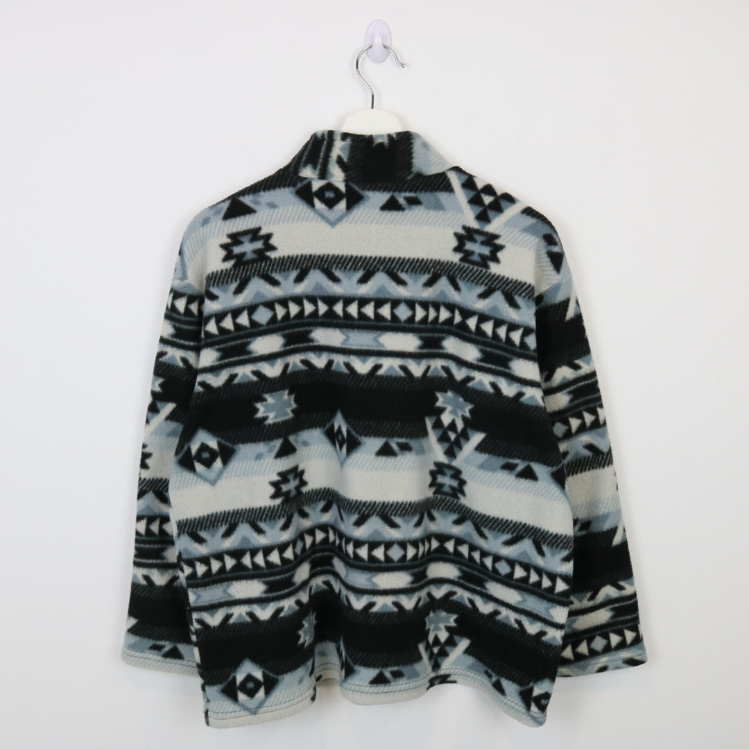 Vintage 90's Aztec Print Fleece Quarter Zip Sweater - L-NEWLIFE Clothing