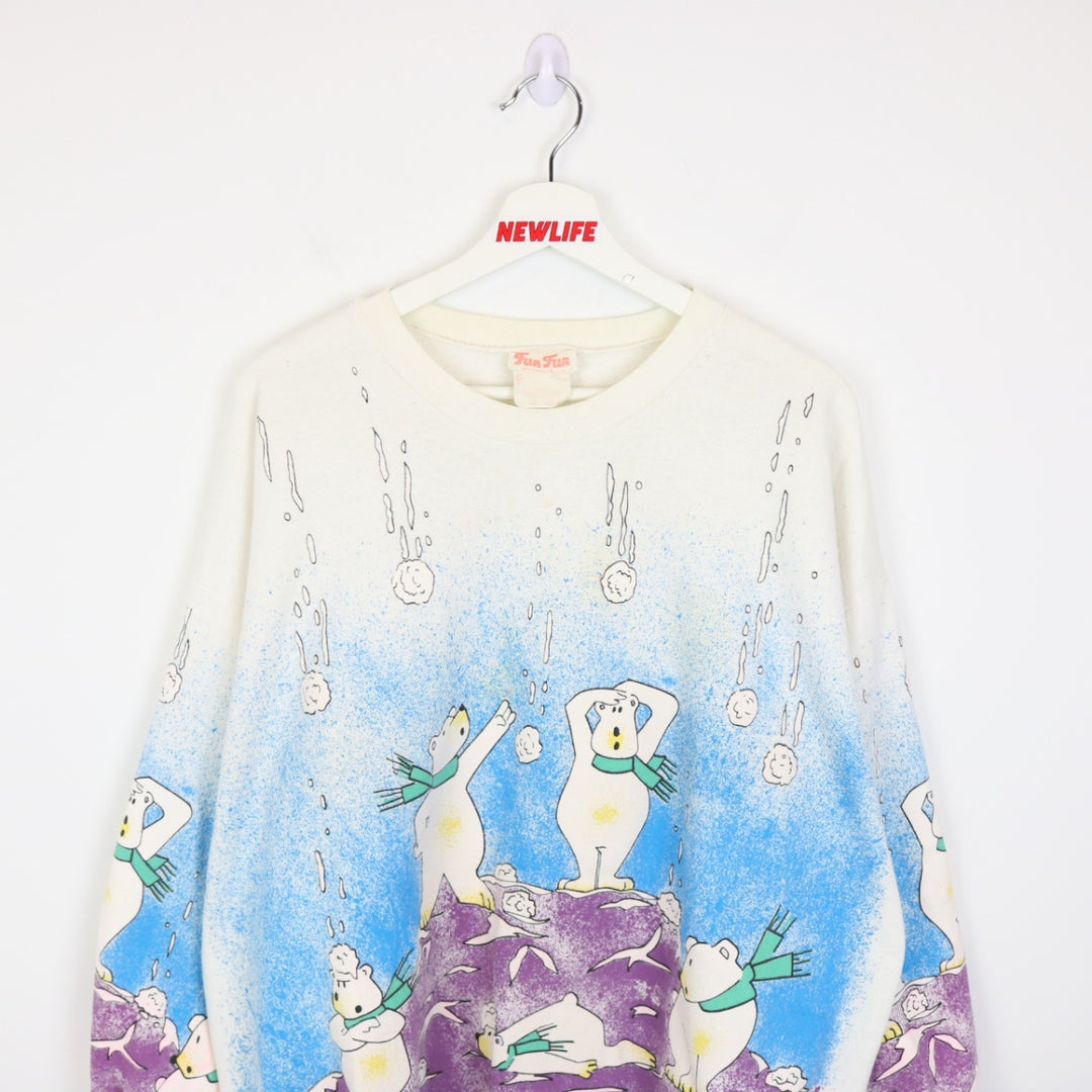 Vintage 90's Polar Bear Winter Nature Crewneck - XL-NEWLIFE Clothing