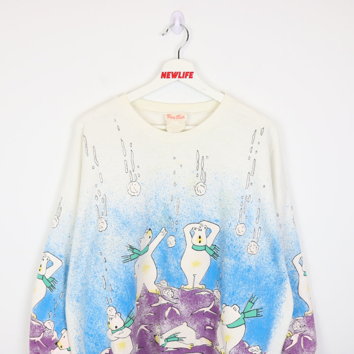 Vintage 90's Polar Bear Winter Nature Crewneck - XL-NEWLIFE Clothing