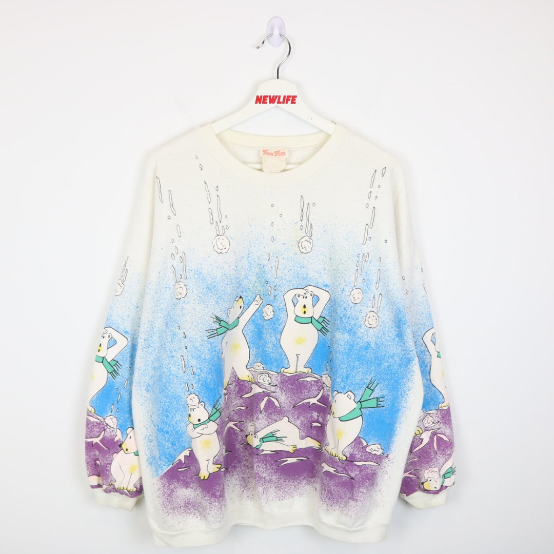 Vintage 90's Polar Bear Winter Nature Crewneck - XL-NEWLIFE Clothing