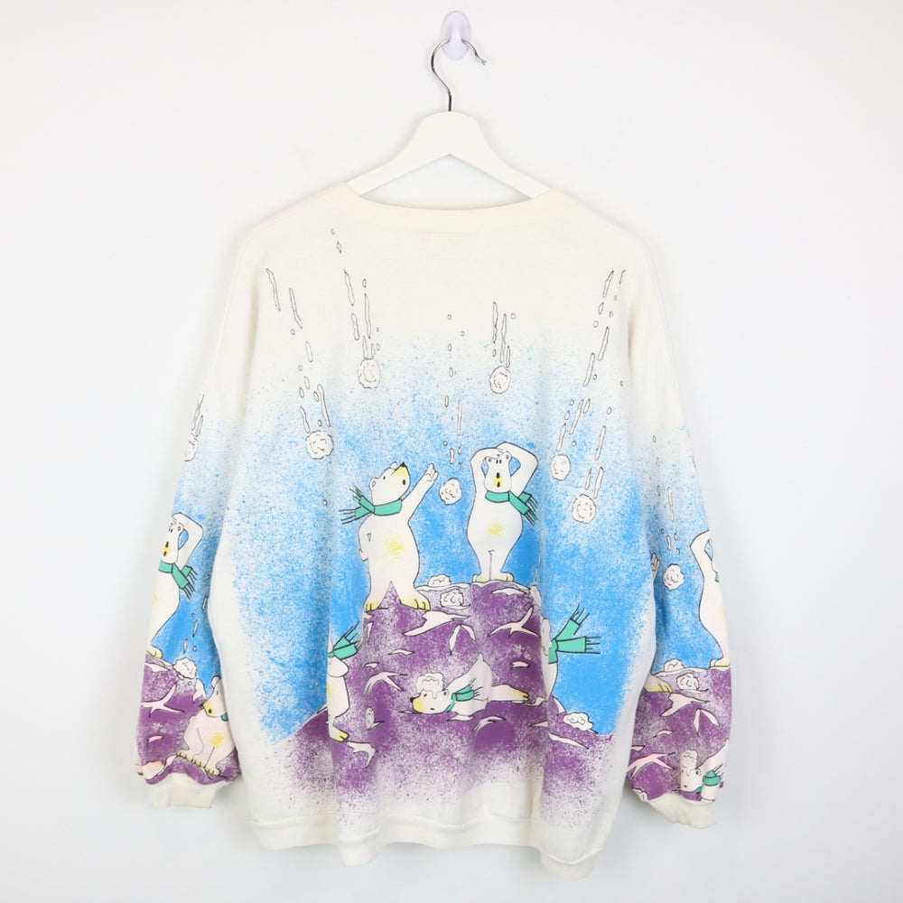 Vintage 90's Polar Bear Winter Nature Crewneck - XL-NEWLIFE Clothing