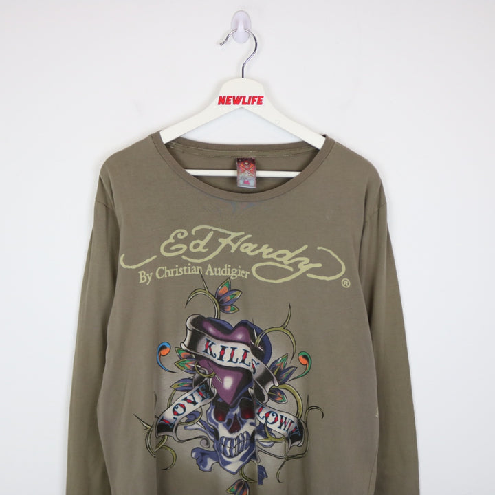 Vintage Y2K Ed Hardy Love Kills Slowly Long Sleeve Tee - XL-NEWLIFE Clothing