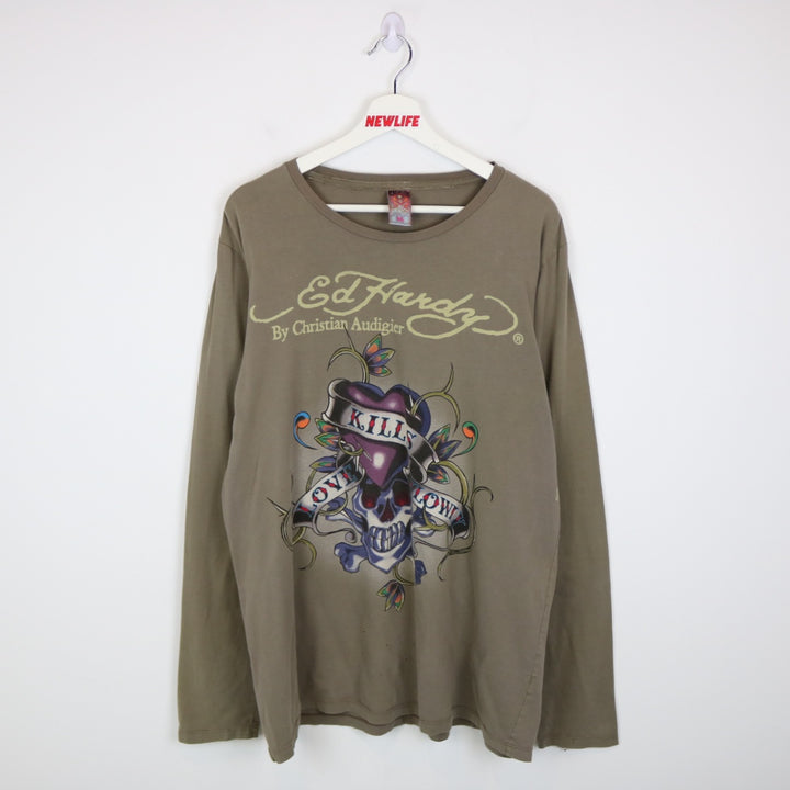 Vintage Y2K Ed Hardy Love Kills Slowly Long Sleeve Tee - XL-NEWLIFE Clothing
