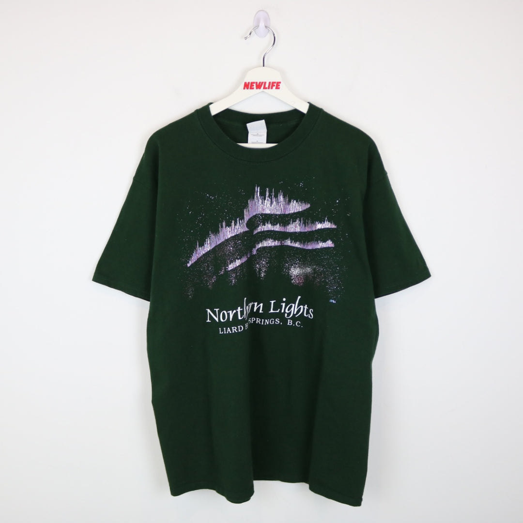 Vintage 90's Northern Lights Liard Hot Springs Nature Tee - L-NEWLIFE Clothing