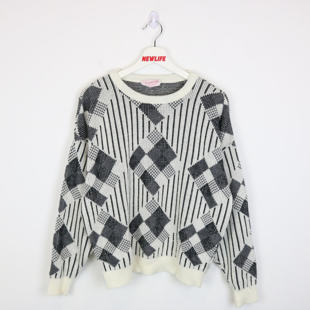 Vintage 80's Trend Club Patterned Knit Sweater - M-NEWLIFE Clothing