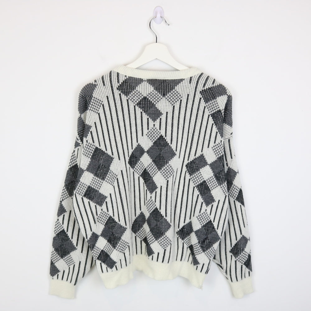 Vintage 80's Trend Club Patterned Knit Sweater - M-NEWLIFE Clothing