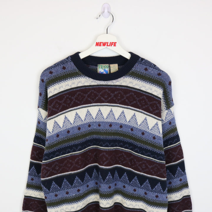 Vintage 90's TT&Co Patterned Knit Sweater - M-NEWLIFE Clothing