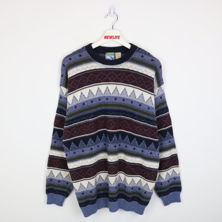 Vintage 90's TT&Co Patterned Knit Sweater - M-NEWLIFE Clothing