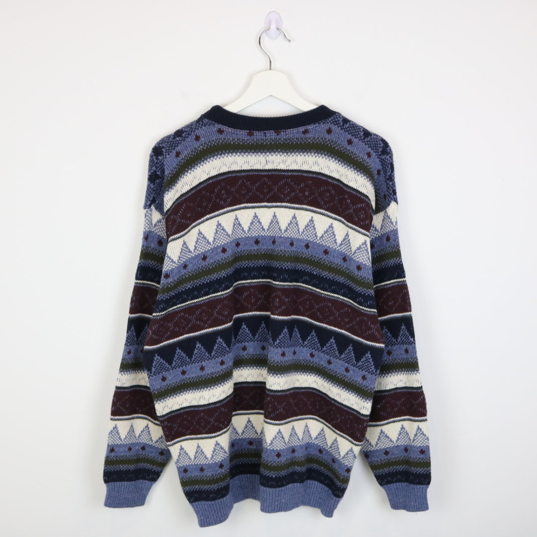 Vintage 90's TT&Co Patterned Knit Sweater - M-NEWLIFE Clothing