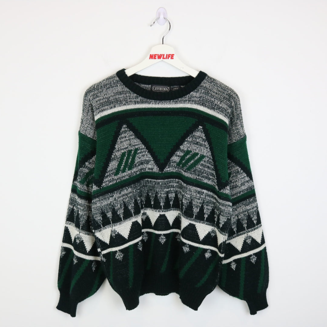 Vintage 80's Capricorn Pattered Knit Sweater - M-NEWLIFE Clothing