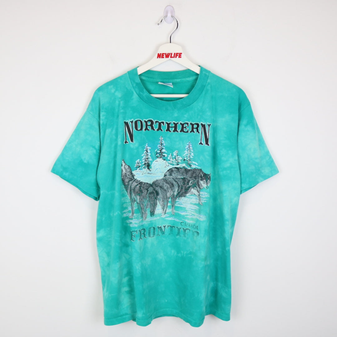 Vintage 90's Northern Frontier Wolf Nature Tee - L-NEWLIFE Clothing