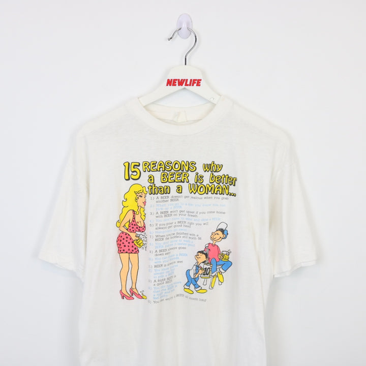 Vintage 80's Why Beer is Better Than Woman Tee - S-NEWLIFE Clothing