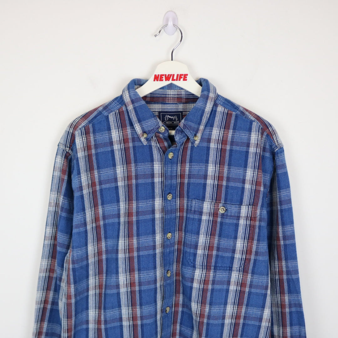 Vintage 90's Cherokee Plaid Flannel Shacket - M-NEWLIFE Clothing