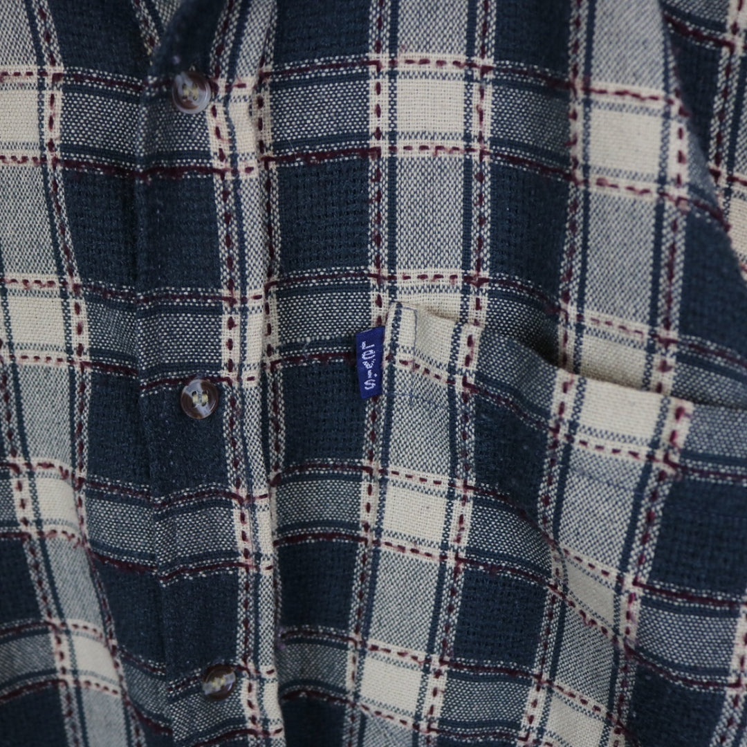Vintage 80's Levi's Blue Tab Plaid Button Up - M-NEWLIFE Clothing