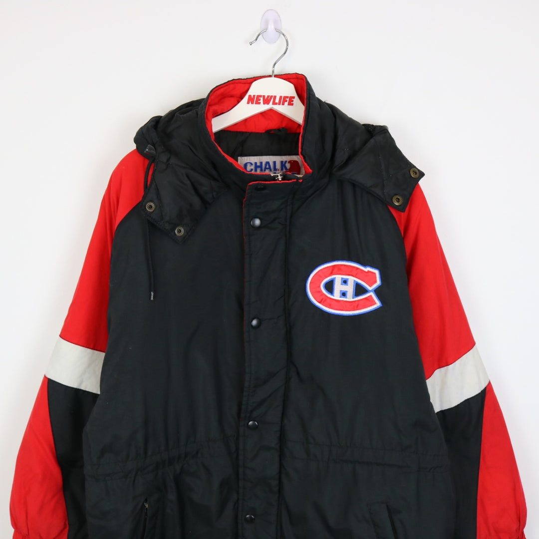 Vintage 90's Montreal Canadiens Chalk Line Puffer Jacket - M-NEWLIFE Clothing