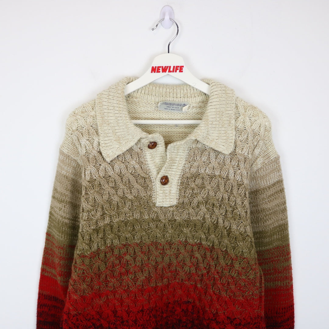 Vintage 80's Musing Wear Collared Knit Sweater - M-NEWLIFE Clothing
