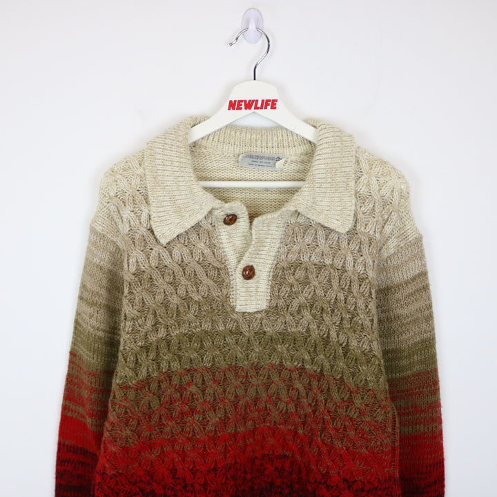 Vintage 80's Musing Wear Collared Knit Sweater - M-NEWLIFE Clothing