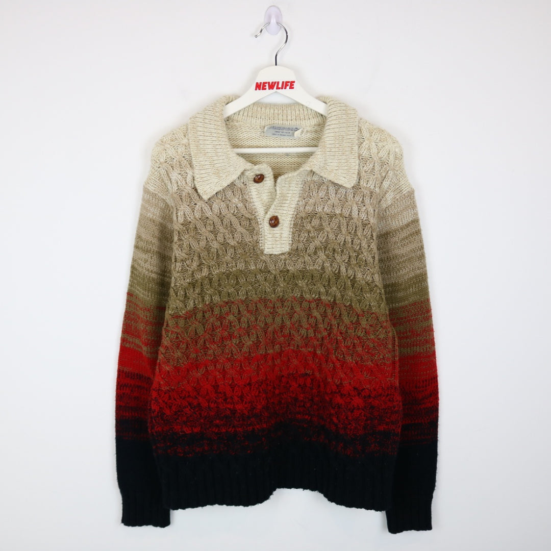 Vintage 80's Musing Wear Collared Knit Sweater - M-NEWLIFE Clothing
