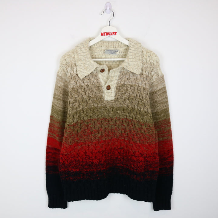 Vintage 80's Musing Wear Collared Knit Sweater - M-NEWLIFE Clothing