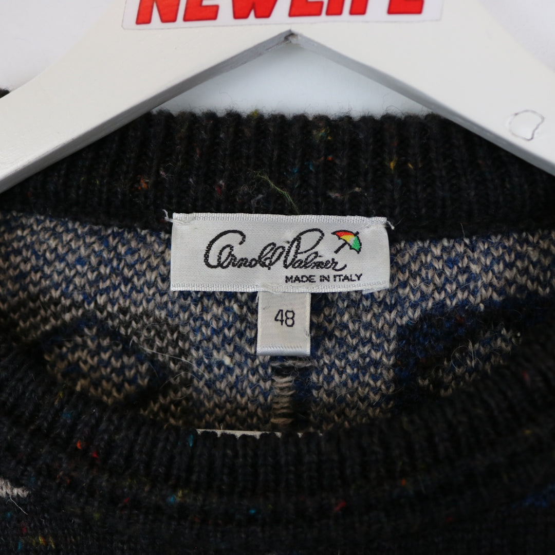 Vintage 80's Arnold Palmer Patterned Wool Knit Sweater - M-NEWLIFE Clothing