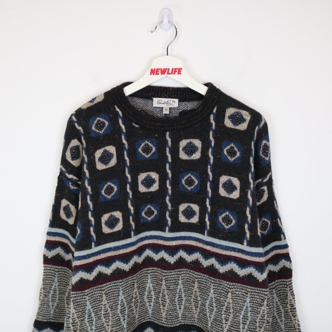 Vintage 80's Arnold Palmer Patterned Wool Knit Sweater - M-NEWLIFE Clothing