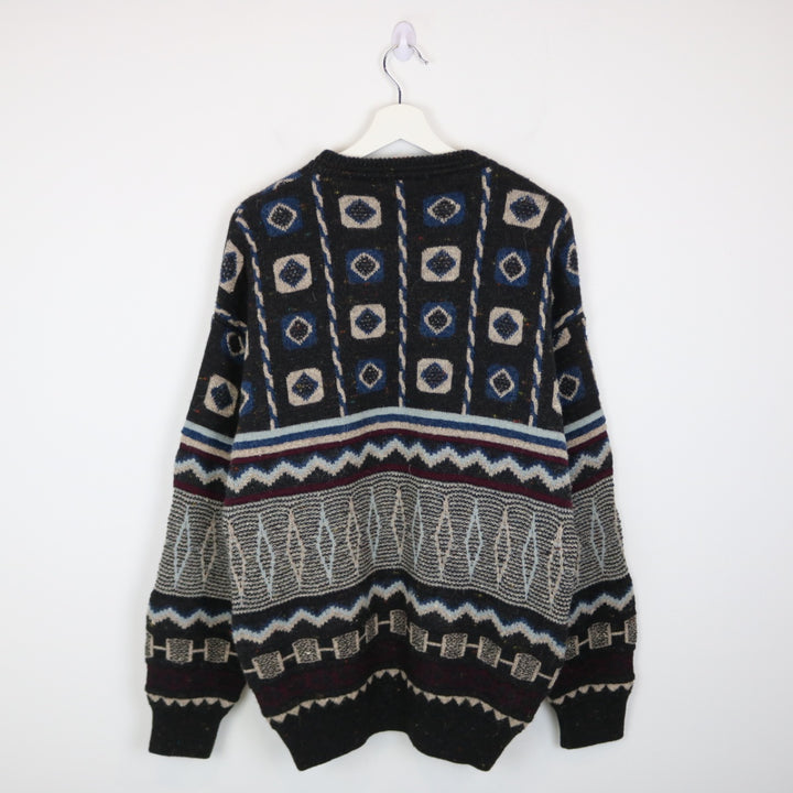 Vintage 80's Arnold Palmer Patterned Wool Knit Sweater - M-NEWLIFE Clothing