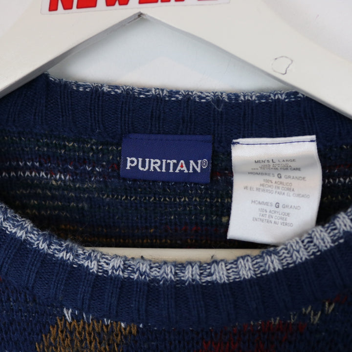 Vintage 80's Puritan Patterned Knit Sweater - M-NEWLIFE Clothing
