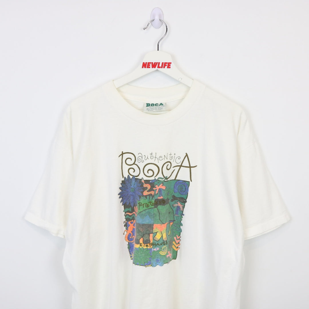 Vintage 90's Boca Protect Elephants Tee - XL-NEWLIFE Clothing