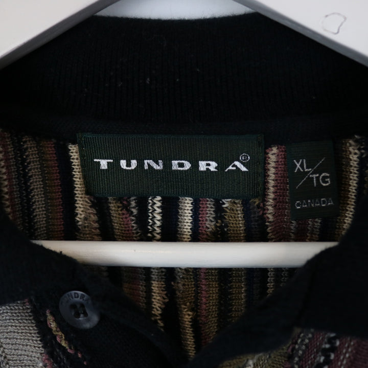 Vintage 90's Tundra Coogi Style Textured Knit Collared Sweater - XL-NEWLIFE Clothing
