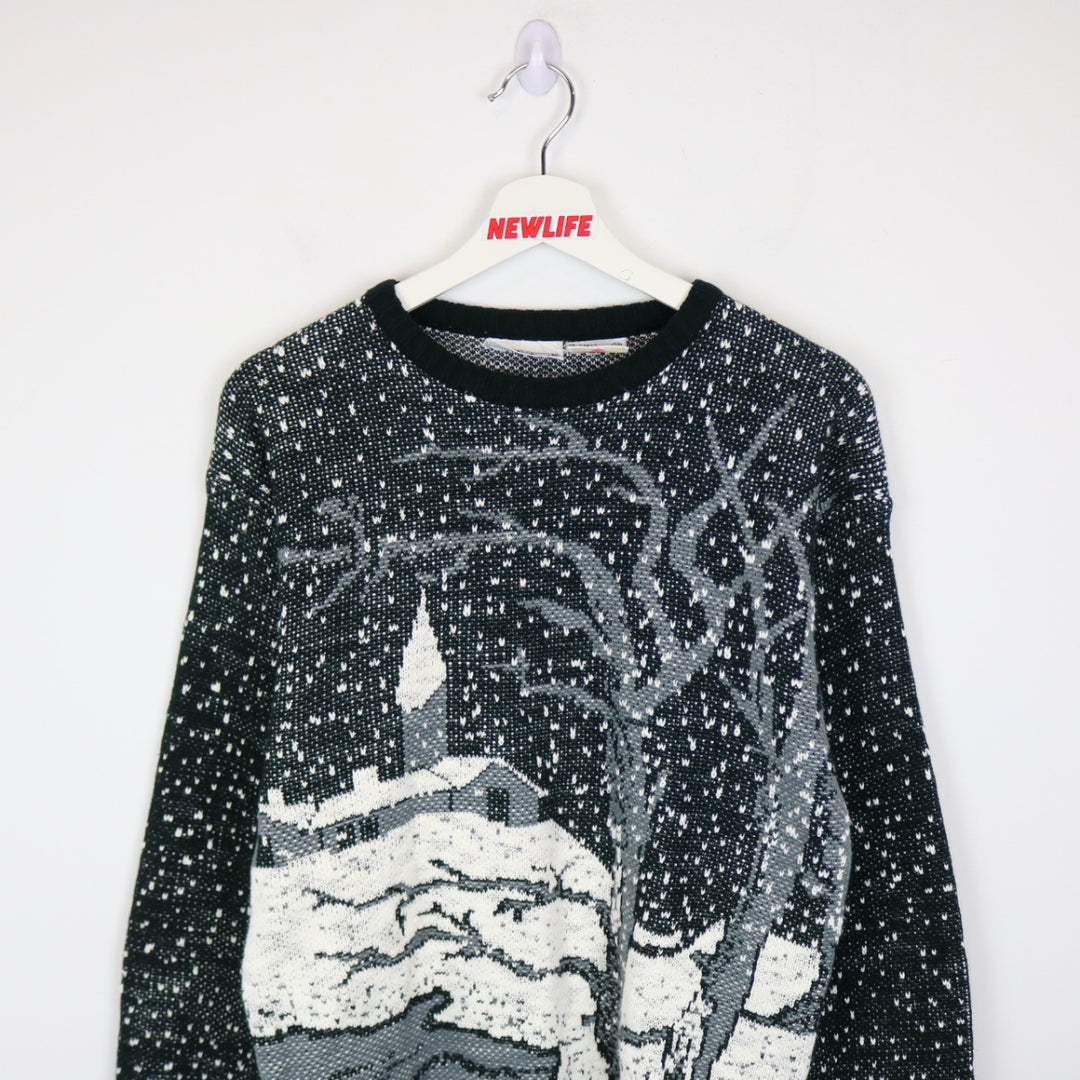 Vintage 80's Winter Patterned Knit Sweater - S-NEWLIFE Clothing