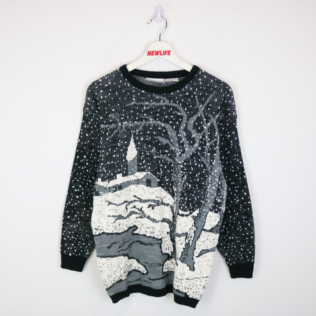 Vintage 80's Winter Patterned Knit Sweater - S-NEWLIFE Clothing