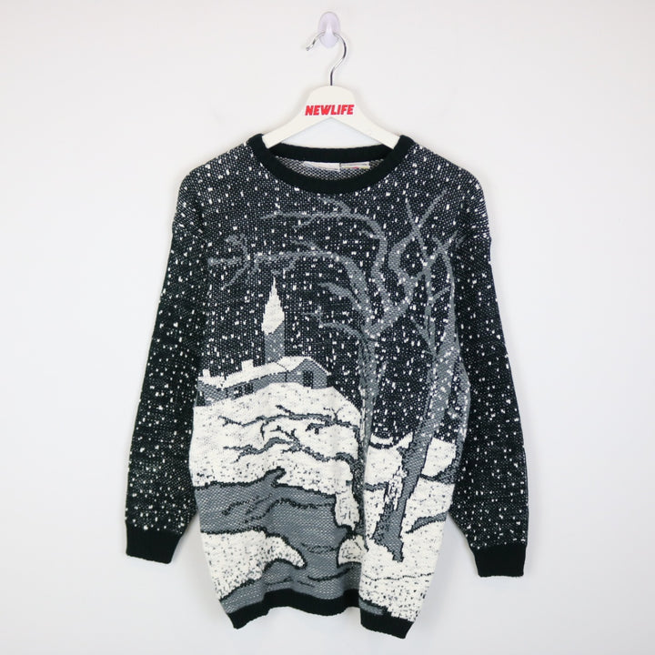 Vintage 80's Winter Patterned Knit Sweater - S-NEWLIFE Clothing