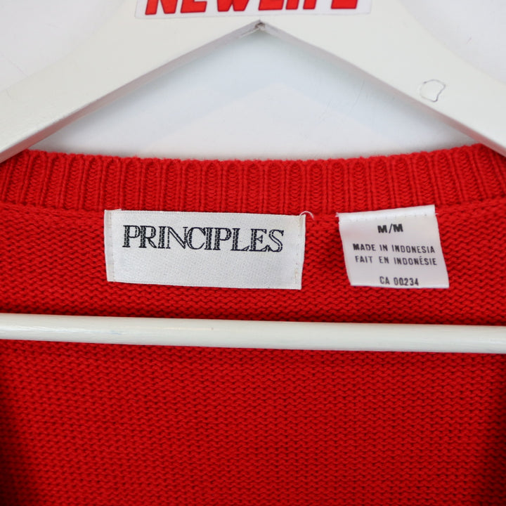 VIntage 80's Principles Nature Patterned Knit Cardigan - M-NEWLIFE Clothing
