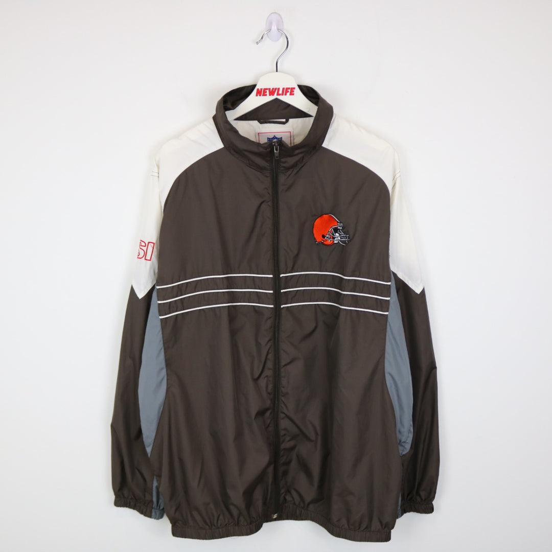 Vintage 90's Cleveland Browns Sports Illustrated NFL Windbreaker Jacket - L-NEWLIFE Clothing