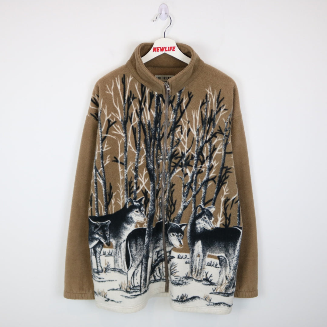 Vintage 00's Wolf Nature Fleece Jacket - XL-NEWLIFE Clothing