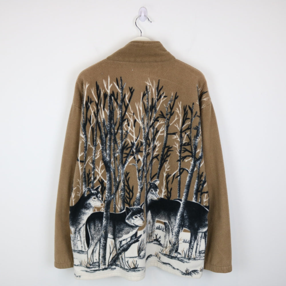 Vintage 00's Wolf Nature Fleece Jacket - XL-NEWLIFE Clothing