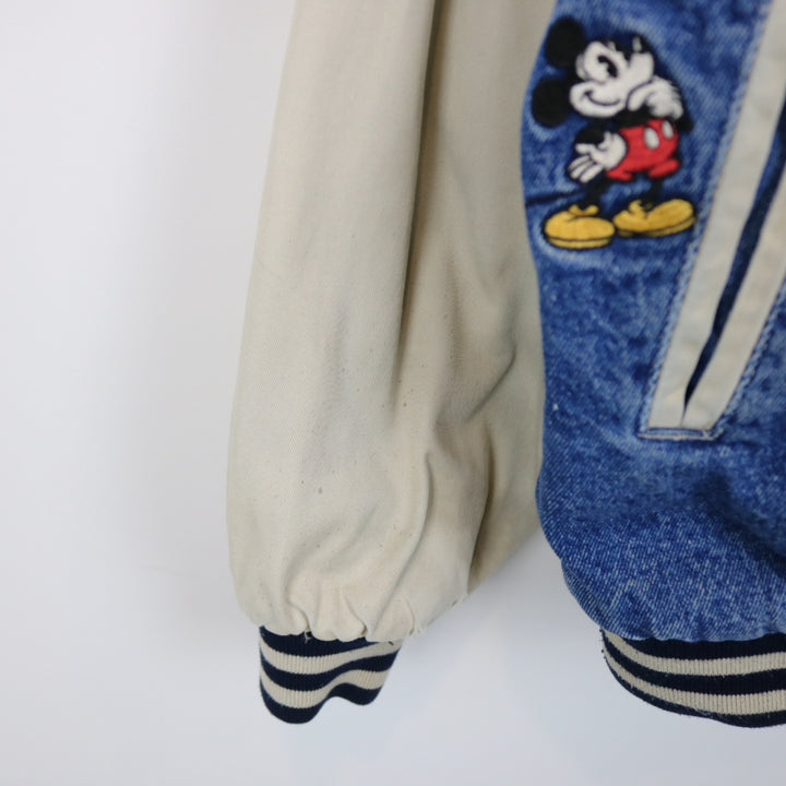 Vintage 90's DIsney Mickey Mouse Denim Varsity Jacket - L/XL-NEWLIFE Clothing