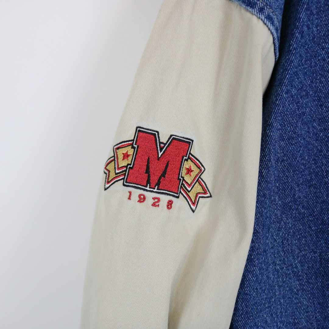 Vintage 90's DIsney Mickey Mouse Denim Varsity Jacket - L/XL-NEWLIFE Clothing