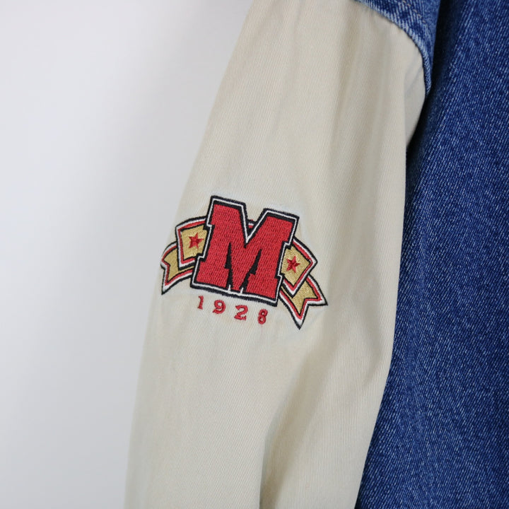 Vintage 90's DIsney Mickey Mouse Denim Varsity Jacket - L/XL-NEWLIFE Clothing