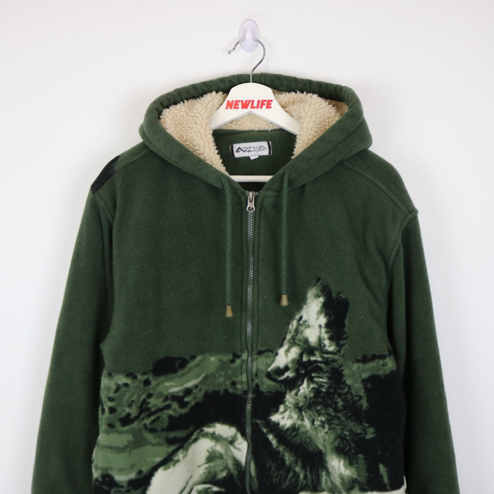 Vintage 00's Wolf Nature Sherpa Lined Fleece Jacket - M-NEWLIFE Clothing
