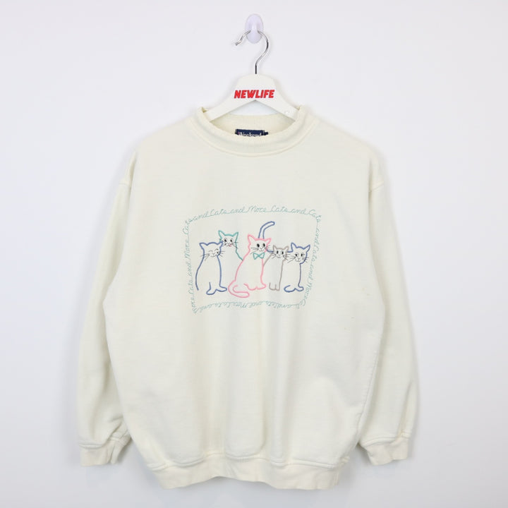 Vintage 90's Cats and More Cats Crewneck - M-NEWLIFE Clothing