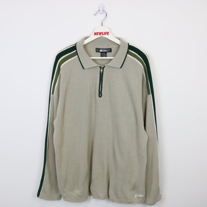 Vintage 80's Quiksilver Quarter Zip Knit Sweater - L-NEWLIFE Clothing