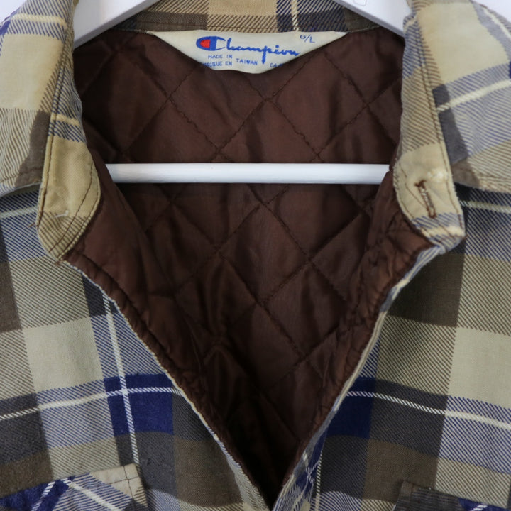 Vintage 80's Champion Quilt Lined Flannel Shacket - M-NEWLIFE Clothing