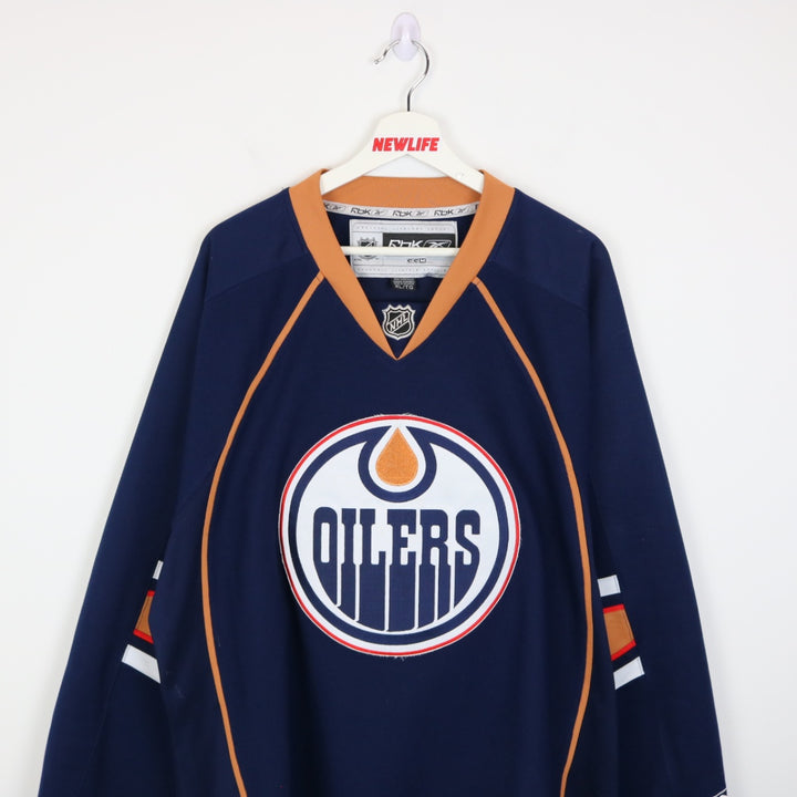 Vintage 00's Edmonton Oilers NHL Reebok Jersey - XL-NEWLIFE Clothing