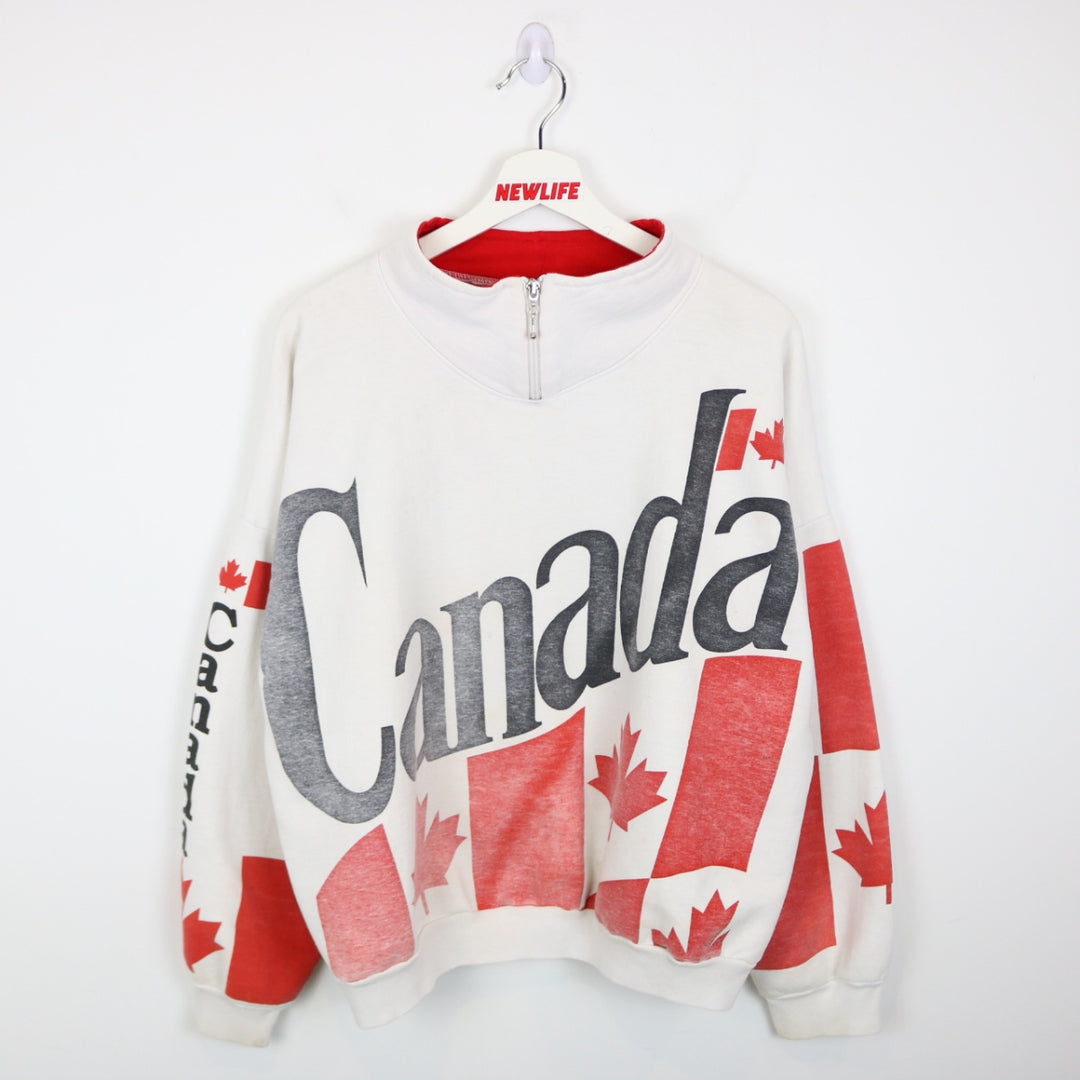Vintage 80's Canada Quarter Zip Sweater - L-NEWLIFE Clothing