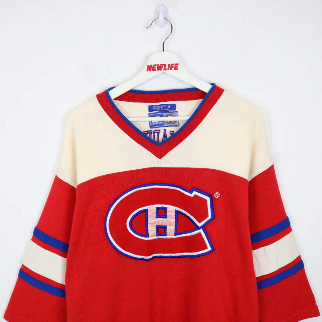 Vintage 90's Montreal Canadiens NHL Starter Knit Jersey - M-NEWLIFE Clothing