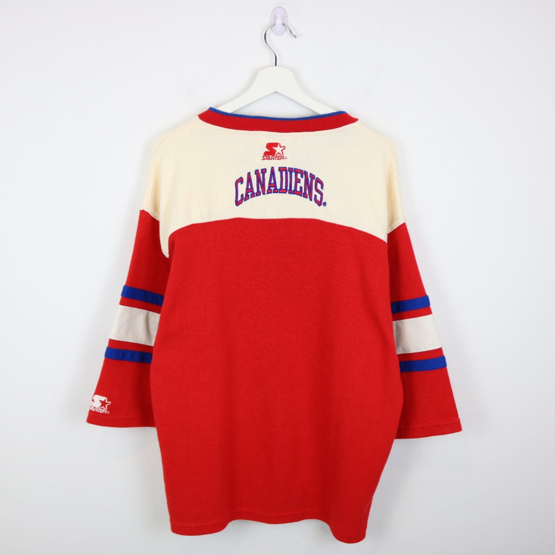 Vintage 90's Montreal Canadiens NHL Starter Knit Jersey - M-NEWLIFE Clothing