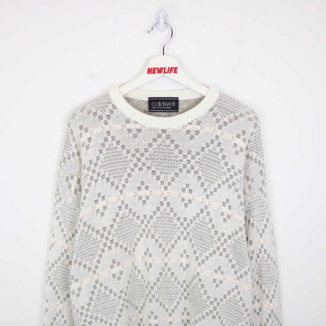 Vintage 80's Caldwell Patterned Knit Sweater - M-NEWLIFE Clothing