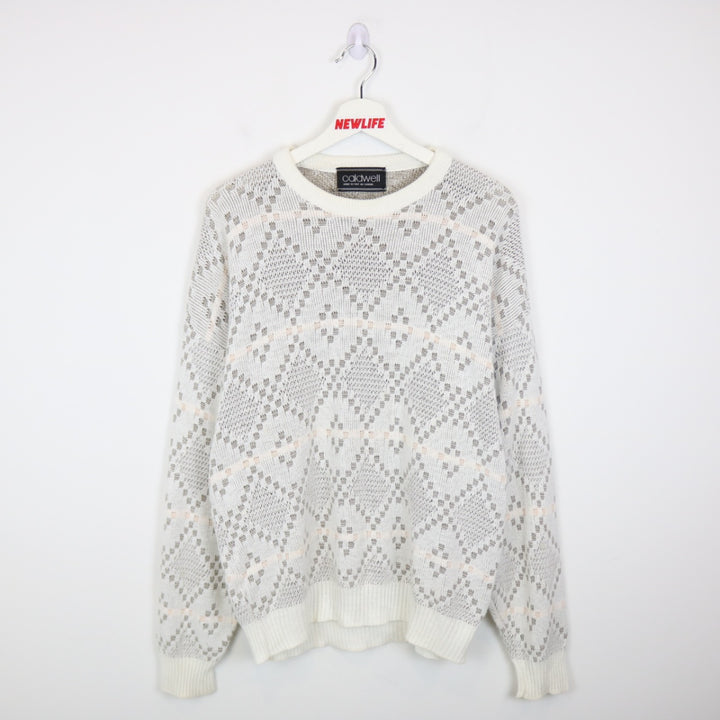 Vintage 80's Caldwell Patterned Knit Sweater - M-NEWLIFE Clothing